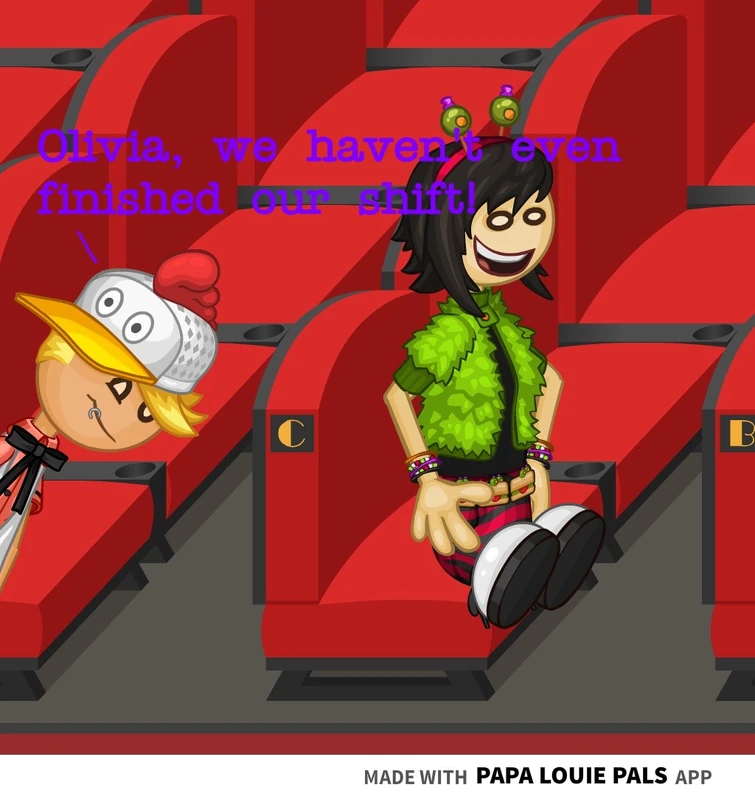 Olivia enjoying herself at the movies. Fandom