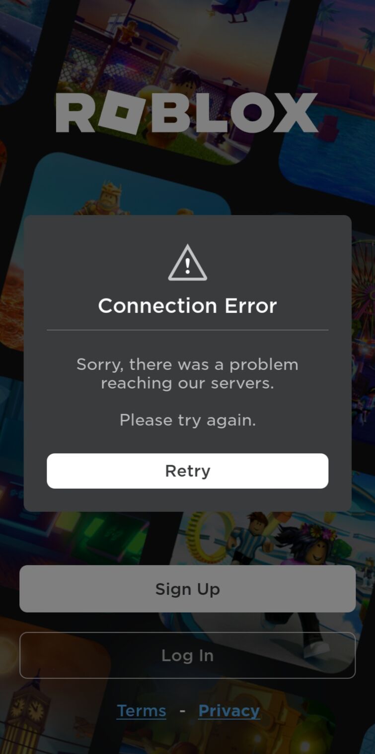 What does it mean when it says connection error when trying to log