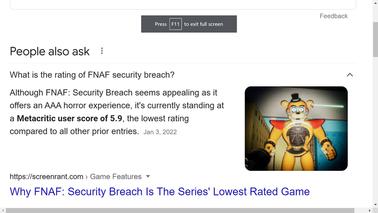 Why FNAF: Security Breach Is The Series' Lowest Rated Game