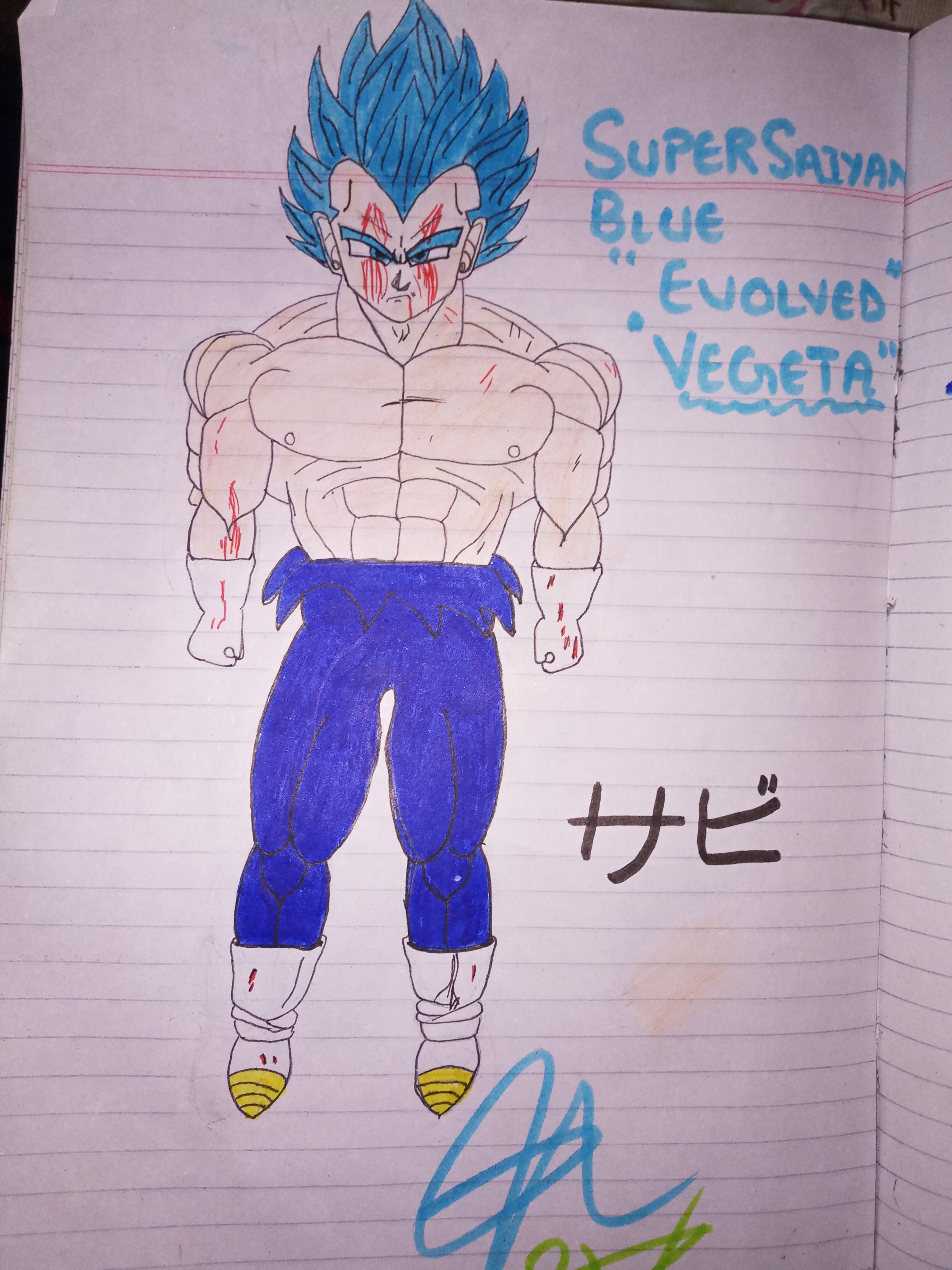 How to draw Vegeta Super Sayian Blue - Step by Step