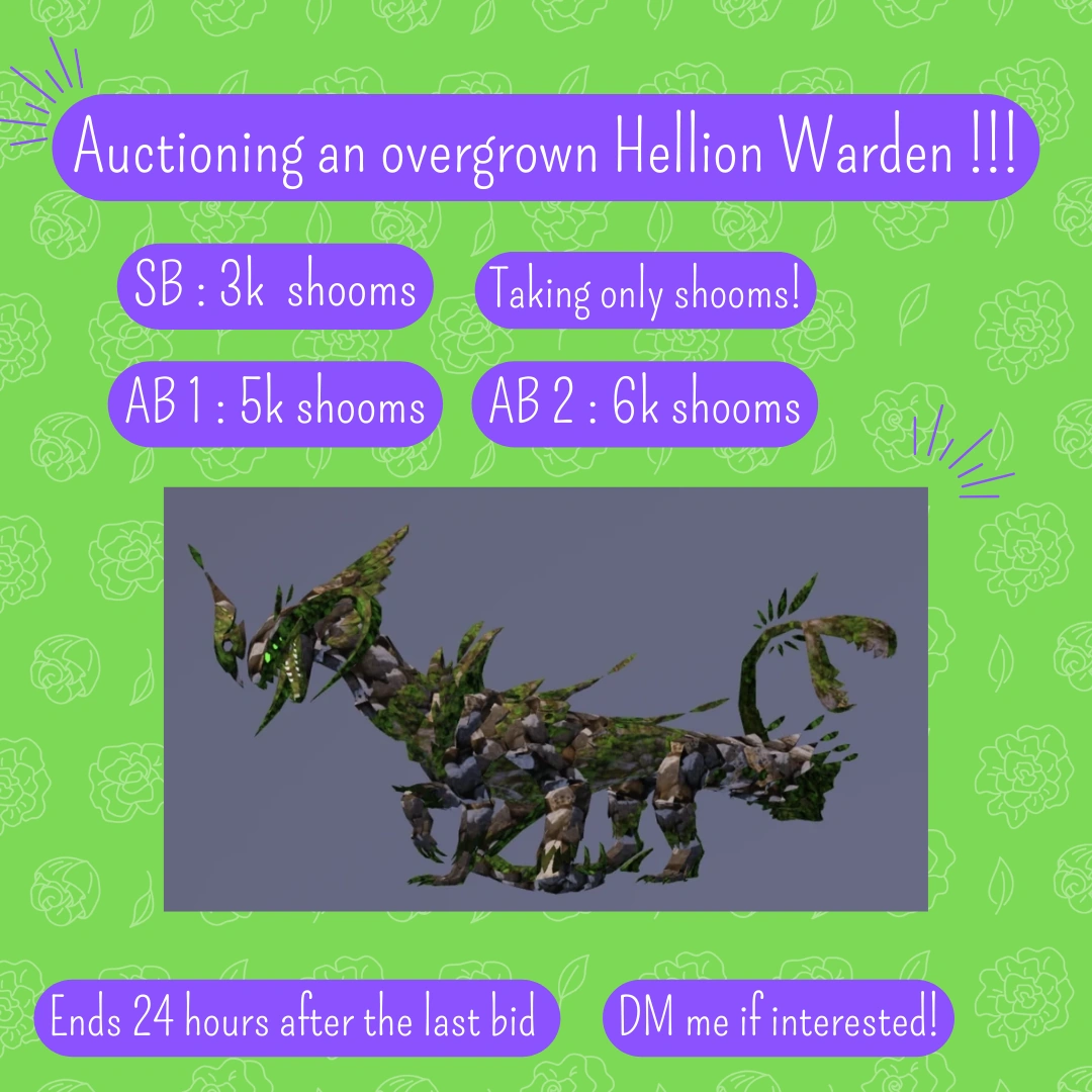 Overgrown hellion warden auction ! ( ends in 1 hour if no one bids