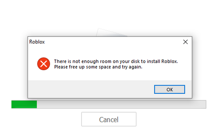 How do you say there is not enough room on your disk to instala Roblox  please free up some space ando try again in Spanish (Chile)?