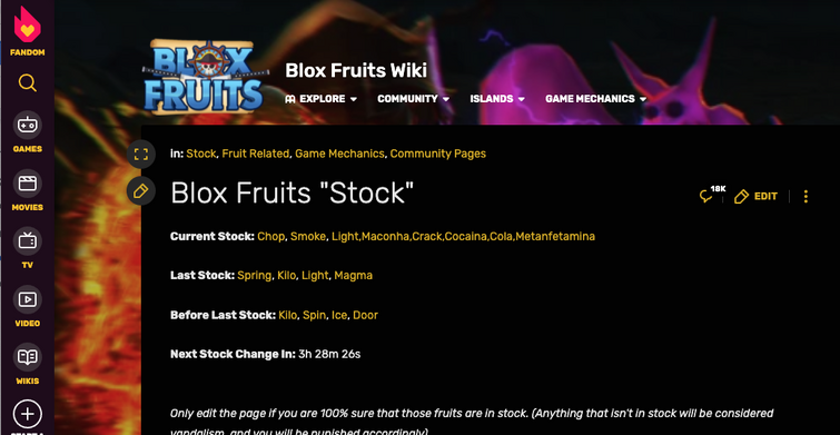 Blox Fruits Stock, Blox Fruits Wiki