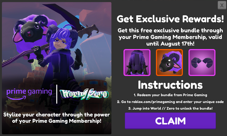 FREE PRIME GAMING ROBLOX CODE! 