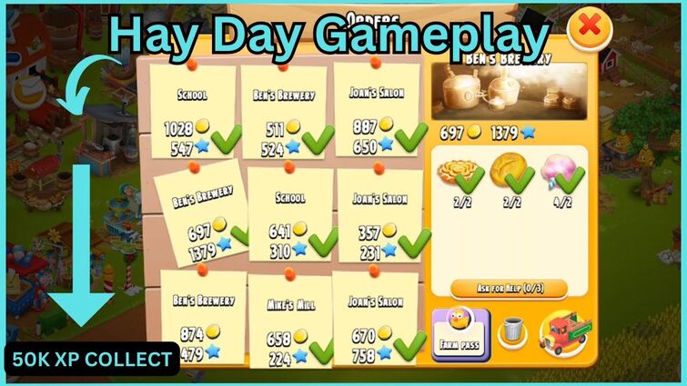 Hay Day Gameplay 2023 | Hay Day 50K XP Collect Video @JHRGaming1