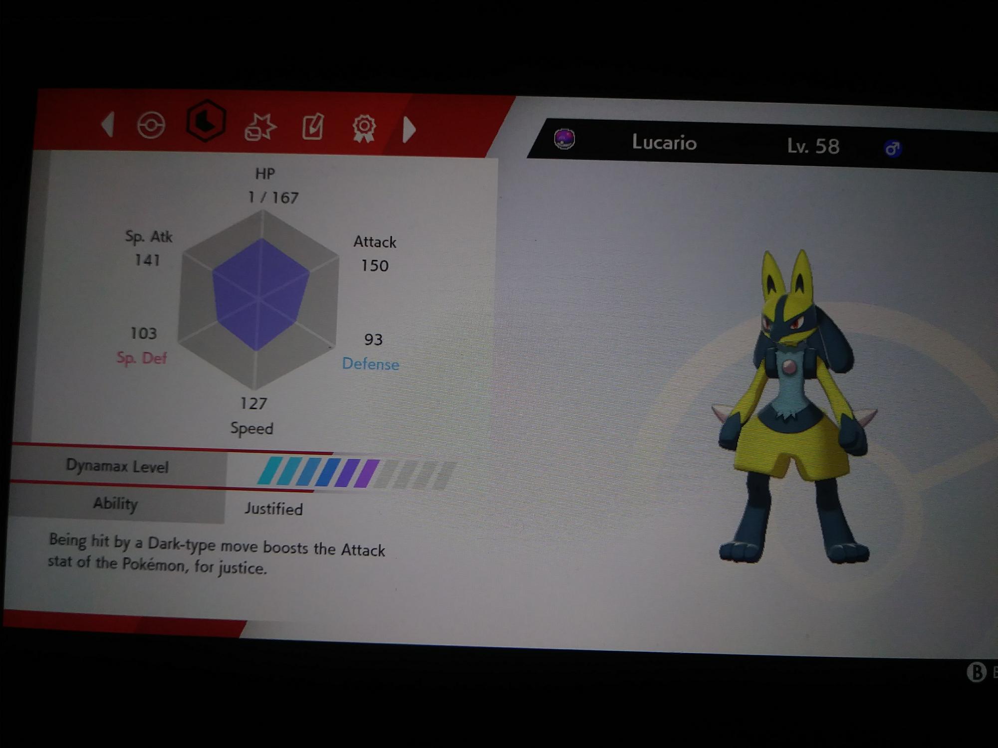 Lucky Shiny Lucario with Aura Sphere 