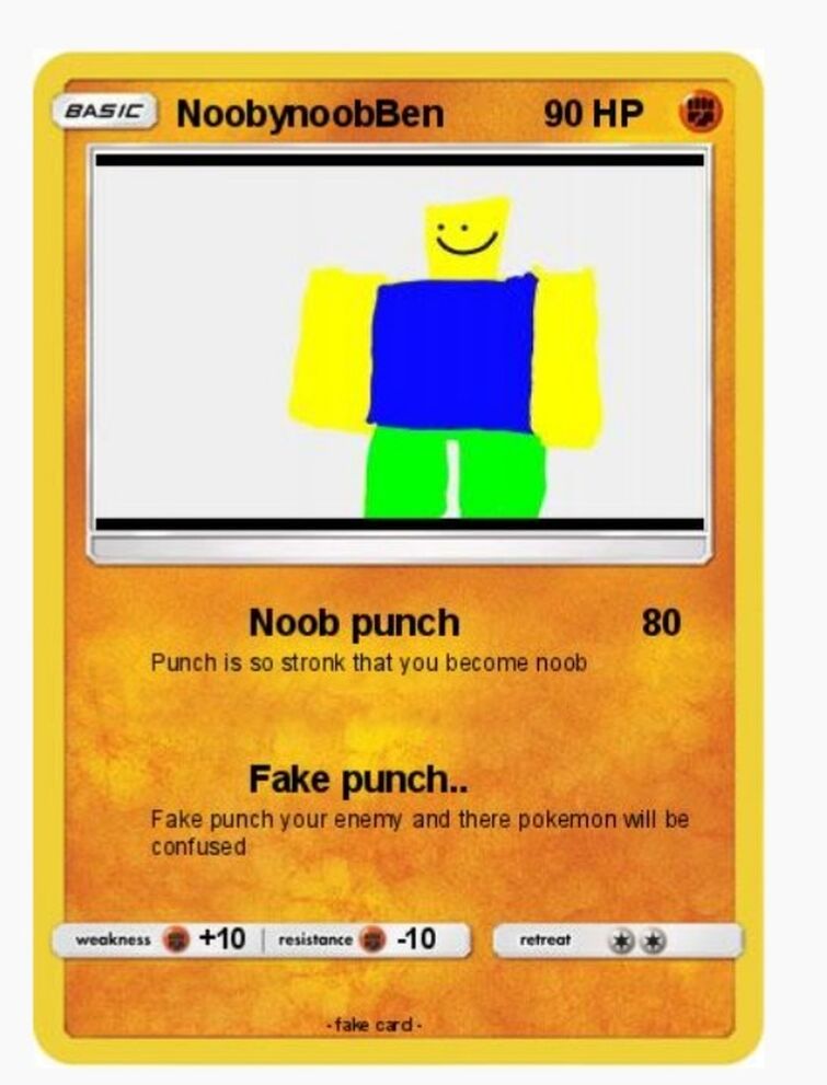 Pokemon ROBLOX noob  Pokemon cards, Pokemon card memes, Fake pokemon cards