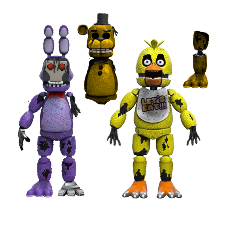 Toy Chica and Withered Bonnie, Fnaf 2.