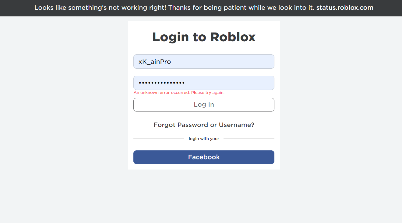 Well, I still could not log into Roblox