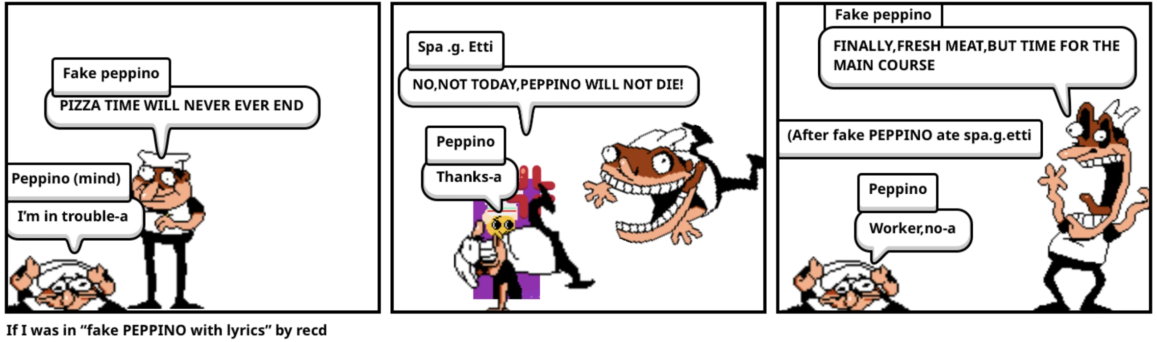 What if spa .g. Etti was in the latest pizza tower with lyrics song