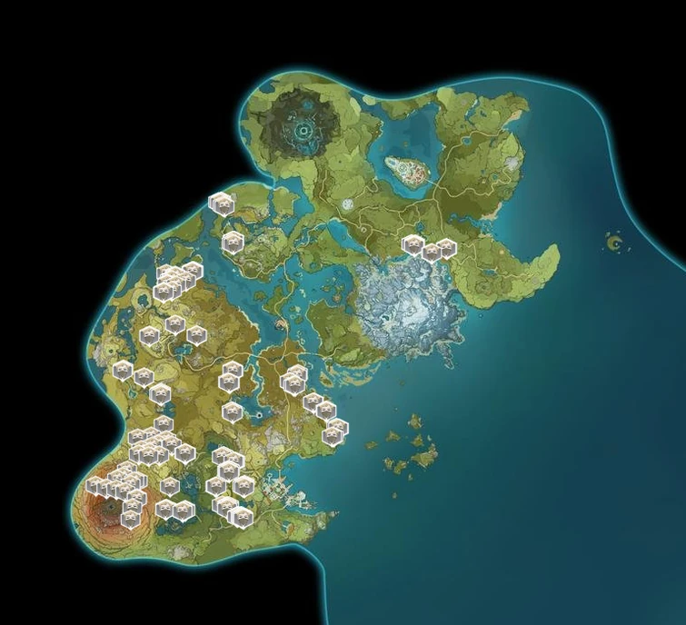 A map of Treasure Hoarders Liyue and Mondstadt Fandom