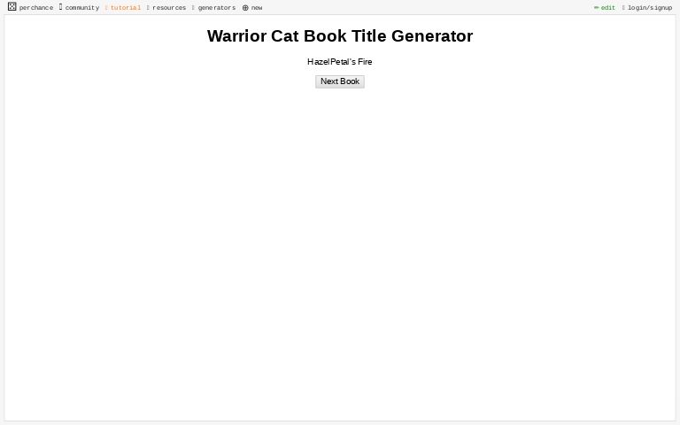 Unique Warrior Cat Name Generator ― Perchance