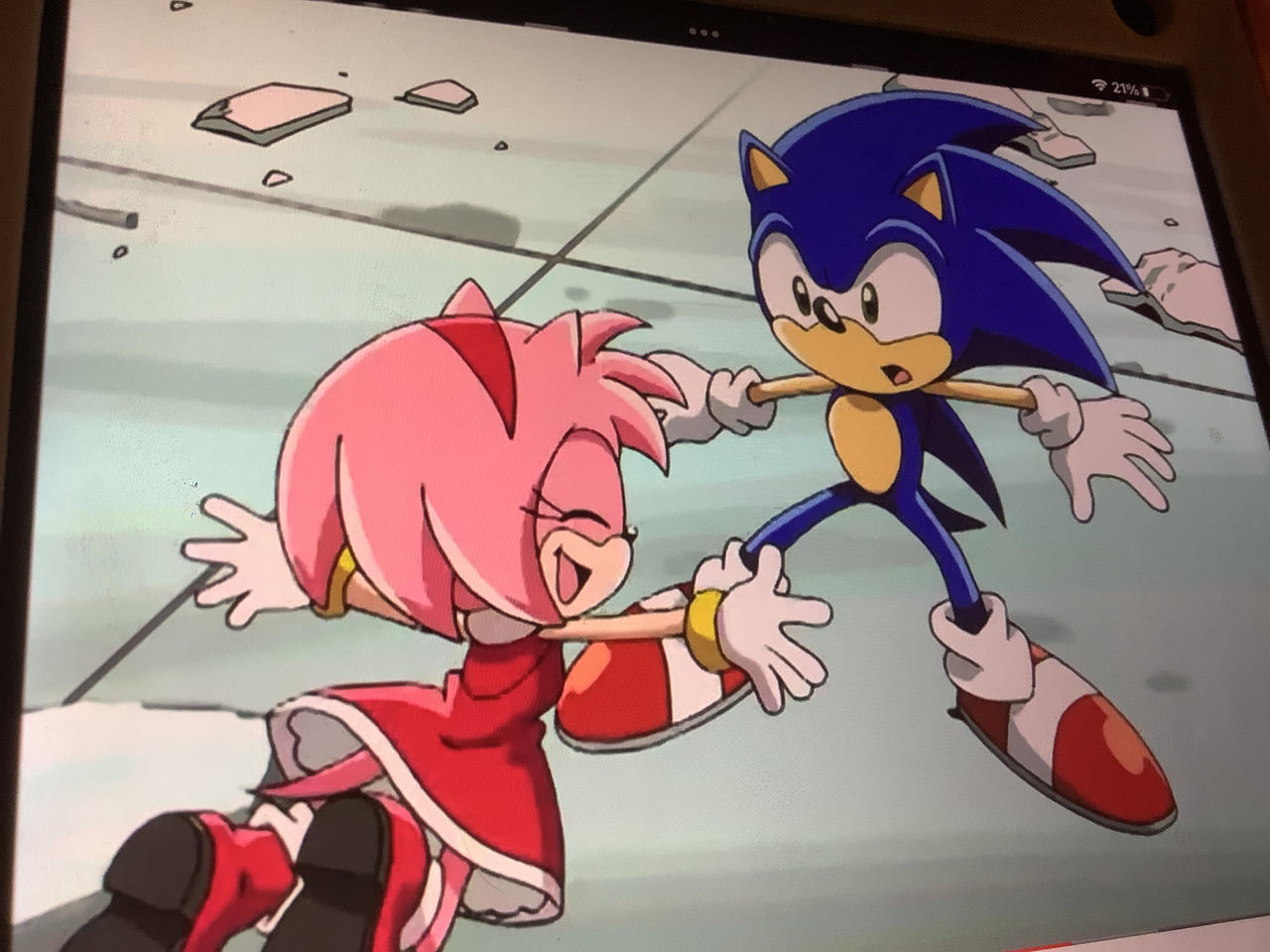 sonic and amy hugging sonic x