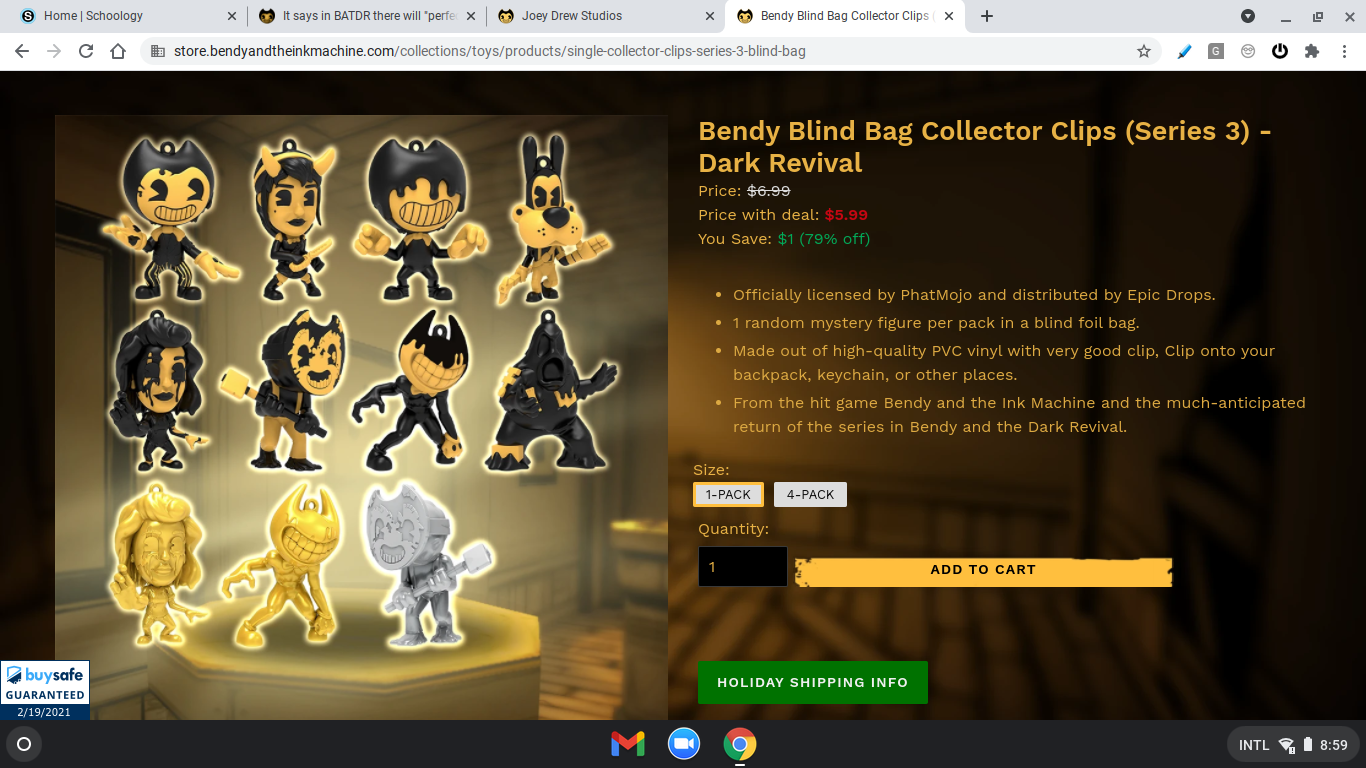 Bendy and The Dark Revival - Single Collector Clips Series 3 Blind