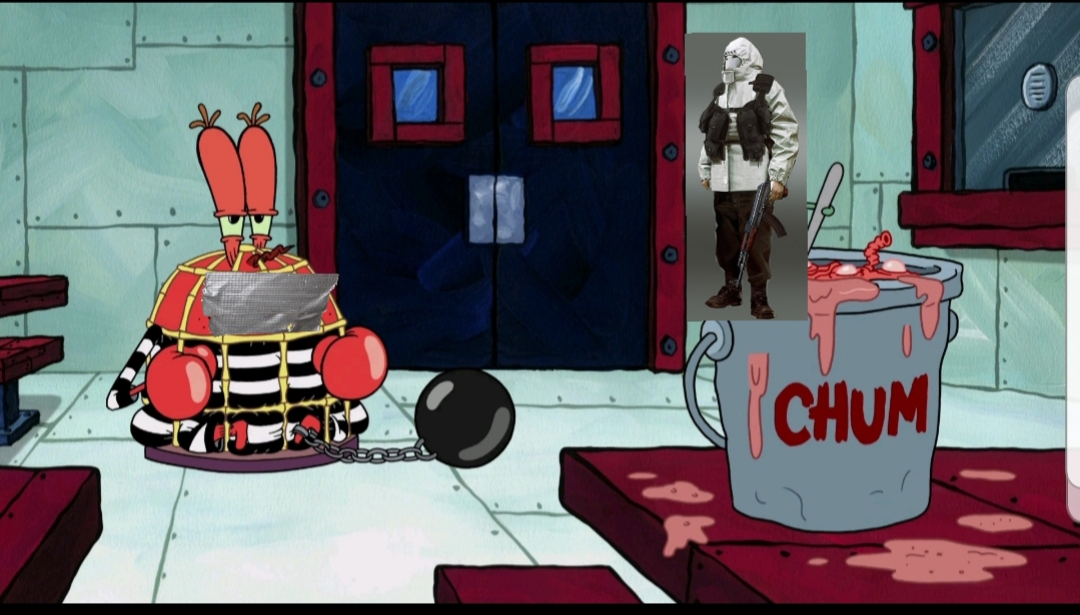 Mr krabs is held hostage in the chum bucket and is forced to eat chum -2015...