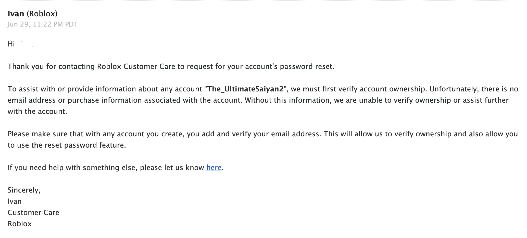 Roblox Customer Care Email
