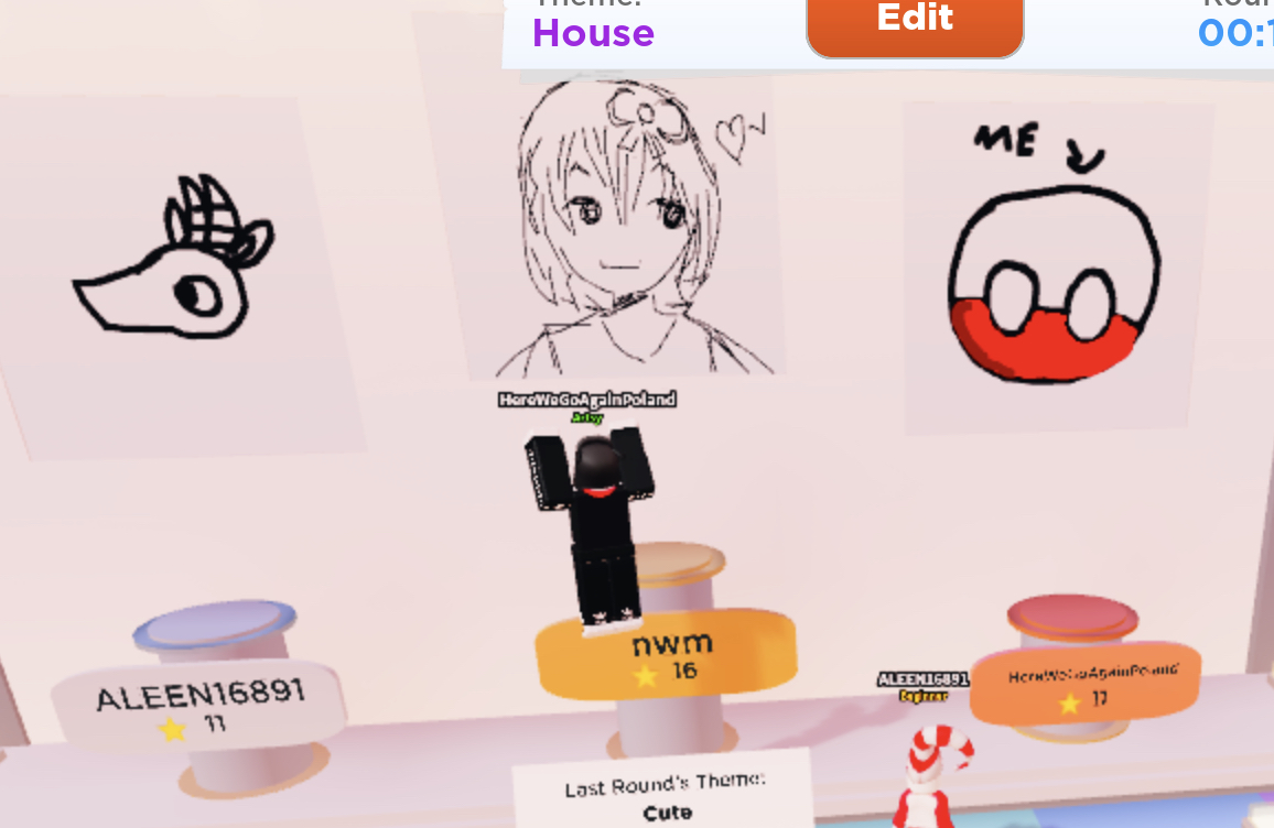 i was playing speed draw on roblox and I got 1st placee