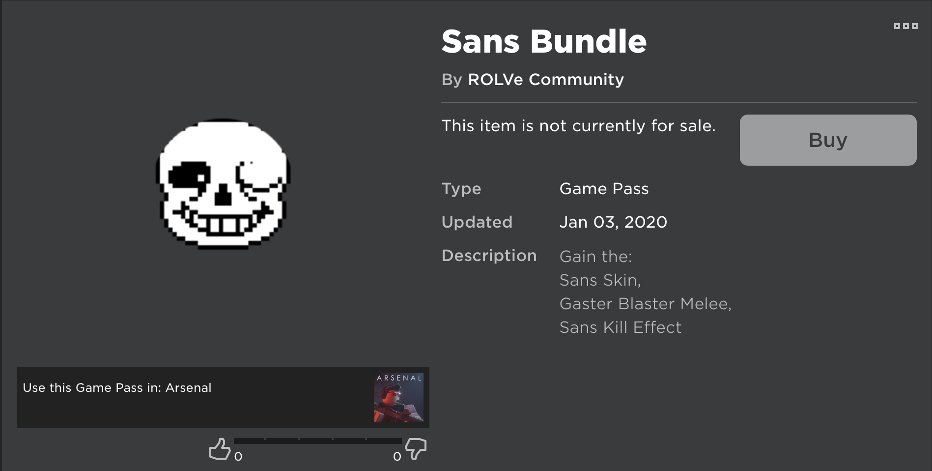 Sans Bundle Scrapped Fandom - roblox arsenal melee skins