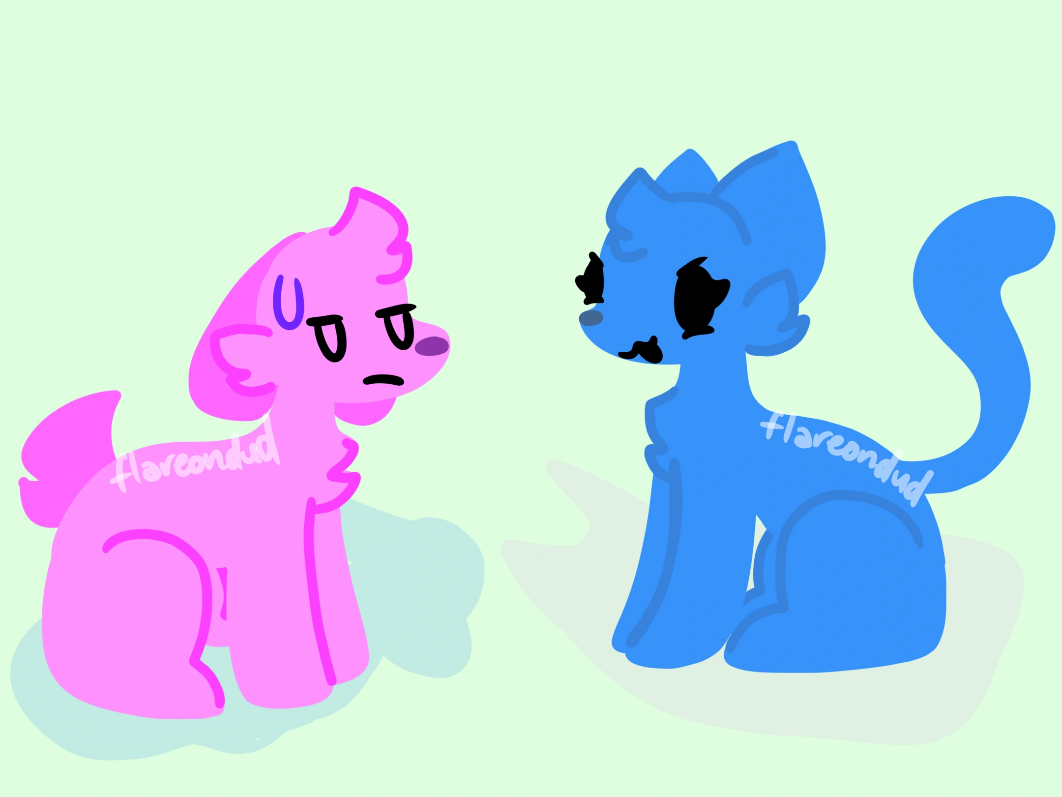 Blue dog and pink cat swap places Fandom