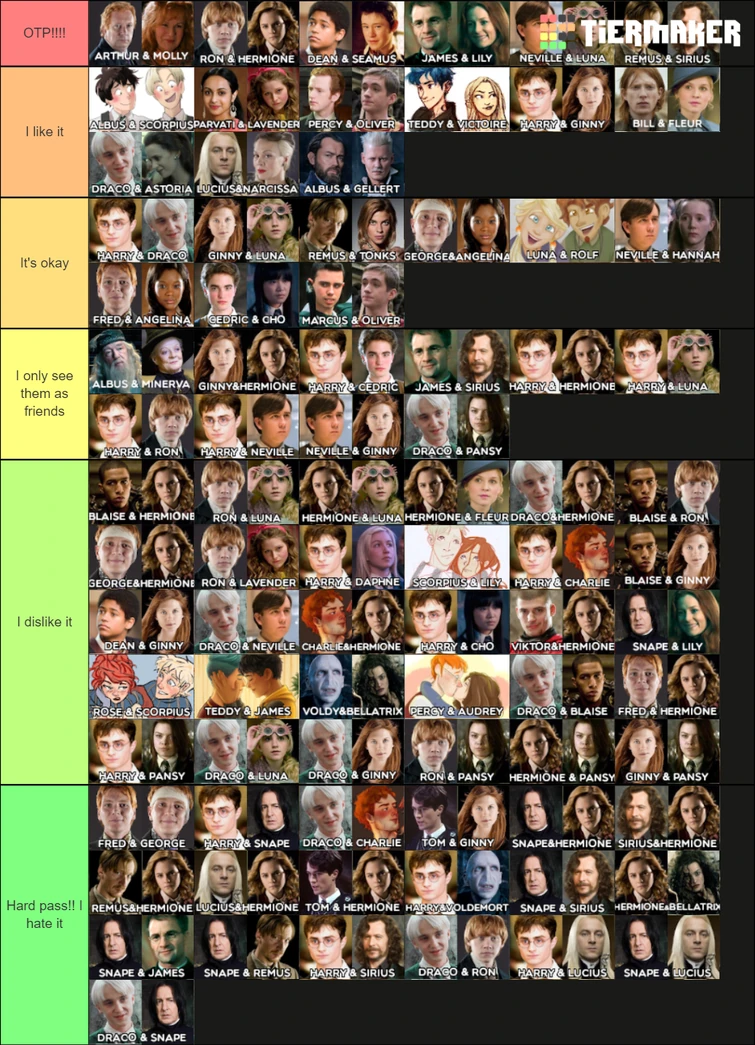 My Hp Ships And Characters Tier Lists Fandom