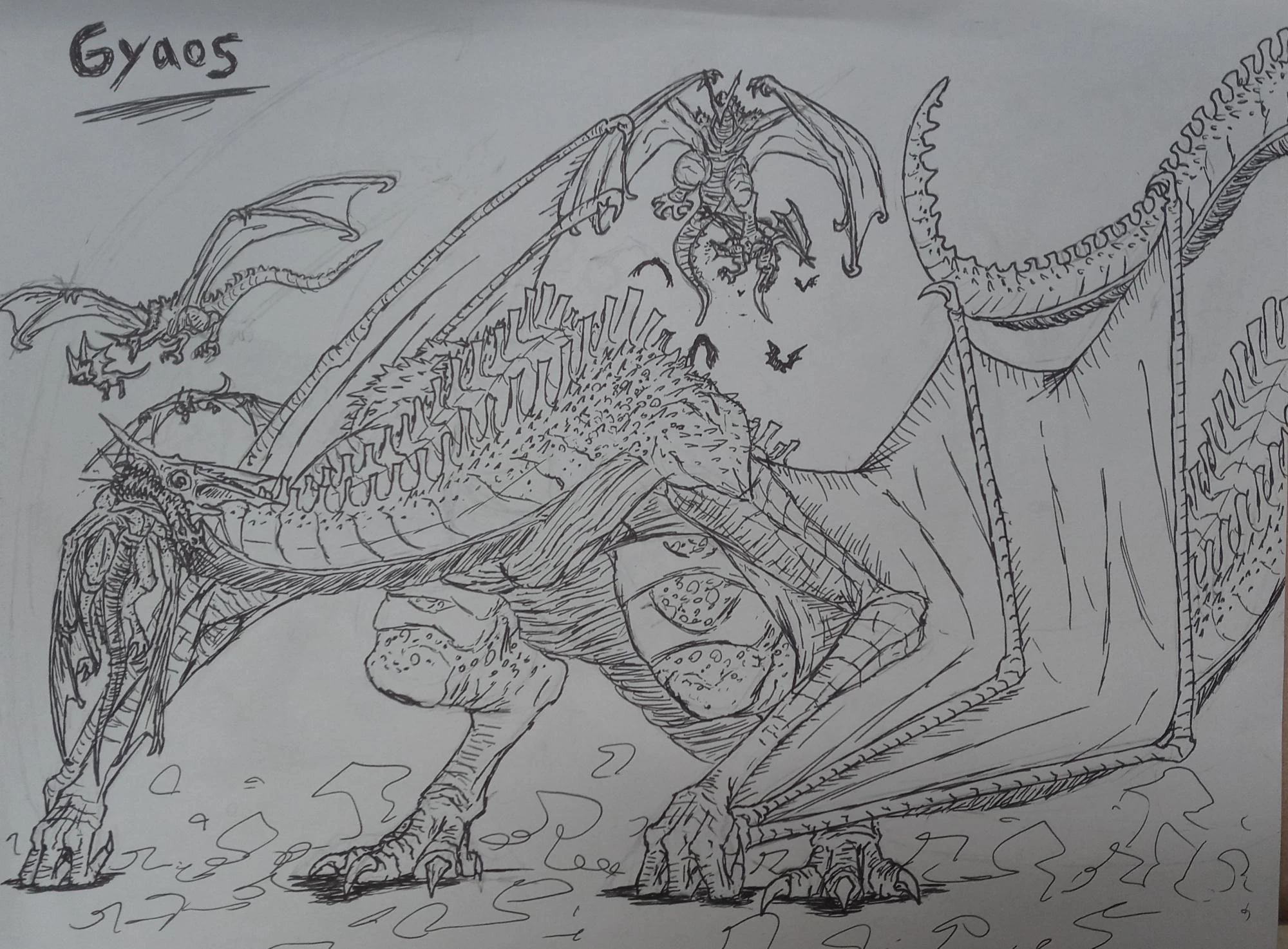 Netherrealm Gyaos Head Sketches | Fandom