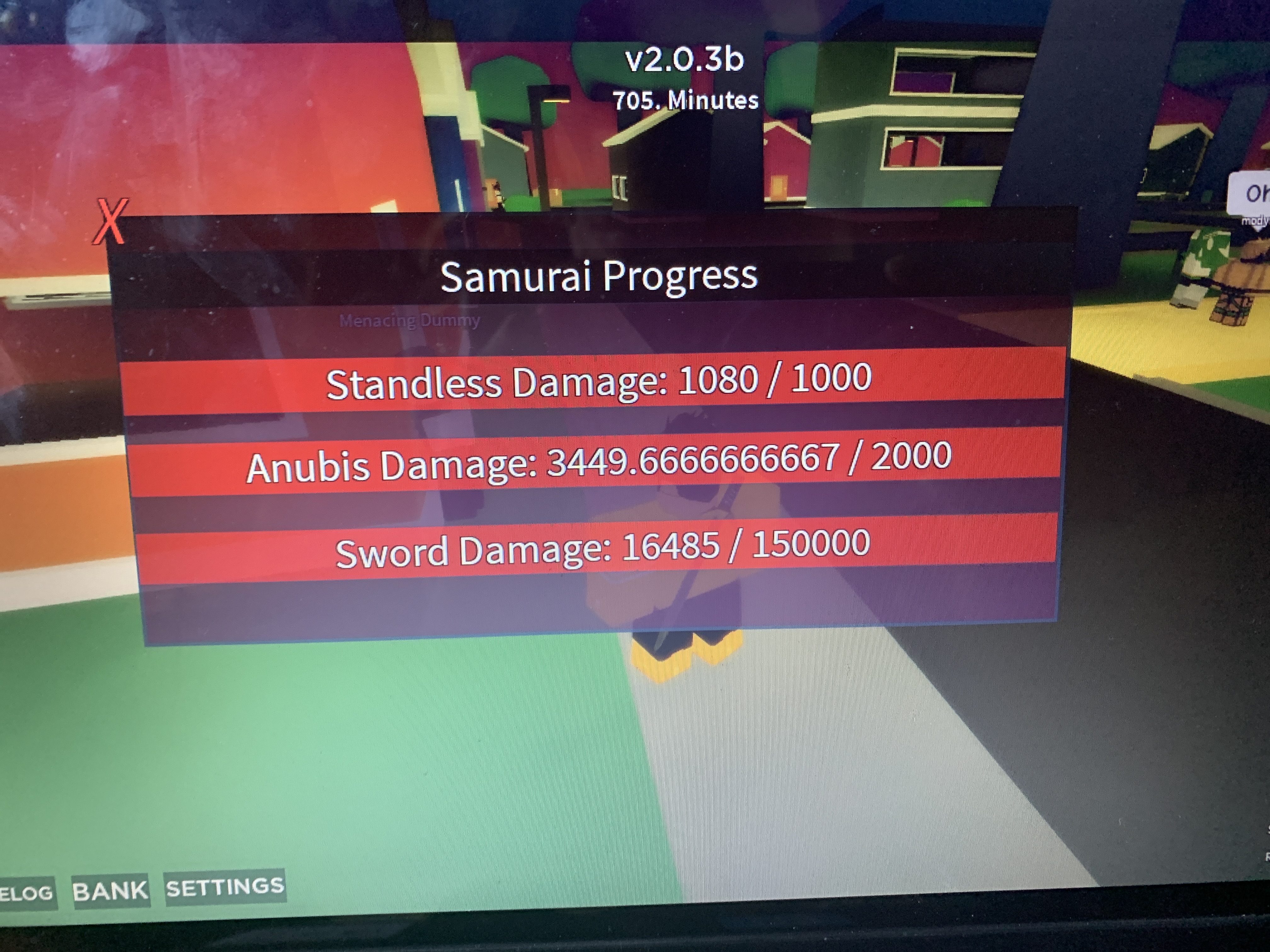 Help Please Is There A Bug With Samurai Dummy Fandom - roblox blood samurai discord