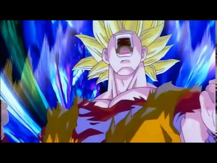 Goku shakes Hell, Heaven, and other world while powering up into SSJ3