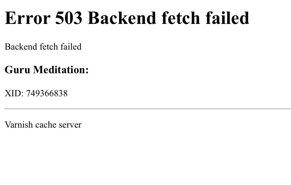 Common response error. Common response error