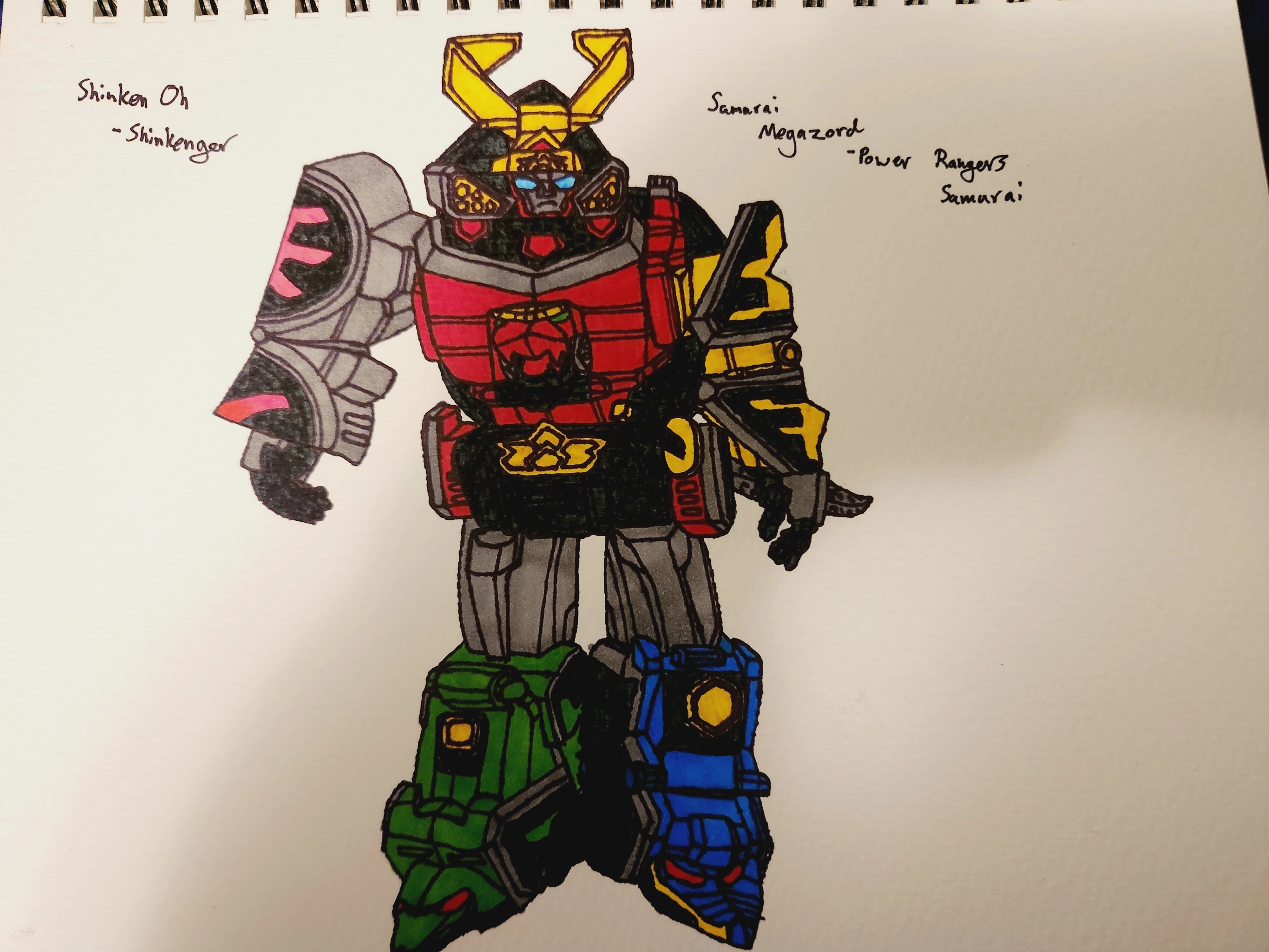 samurai megazord drawing