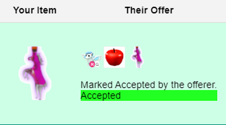 What does apple means in adopt me trading values?