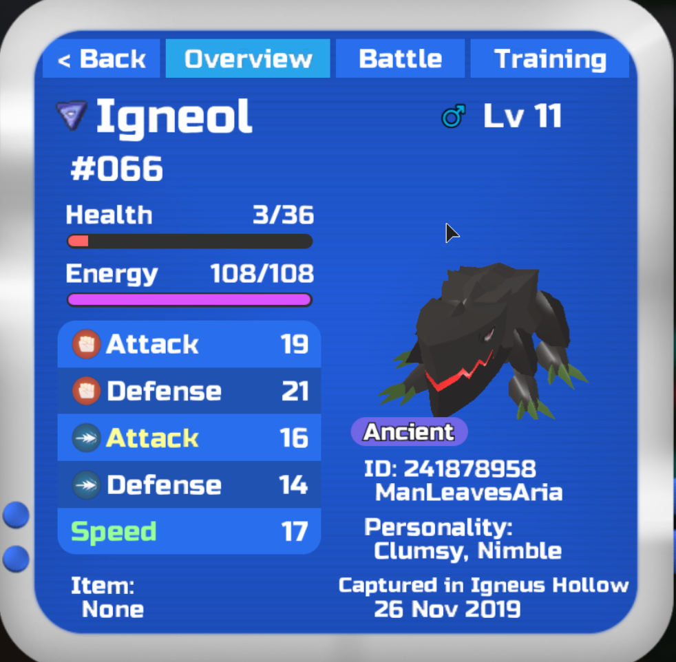 Loomian Legacy Igneol Evolution Level