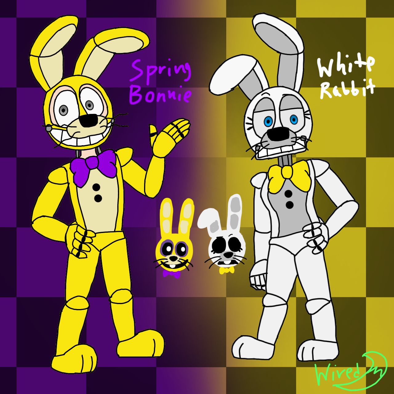 Spring Bonnie and White Rabbit (an OC based on the FNAF world character ...