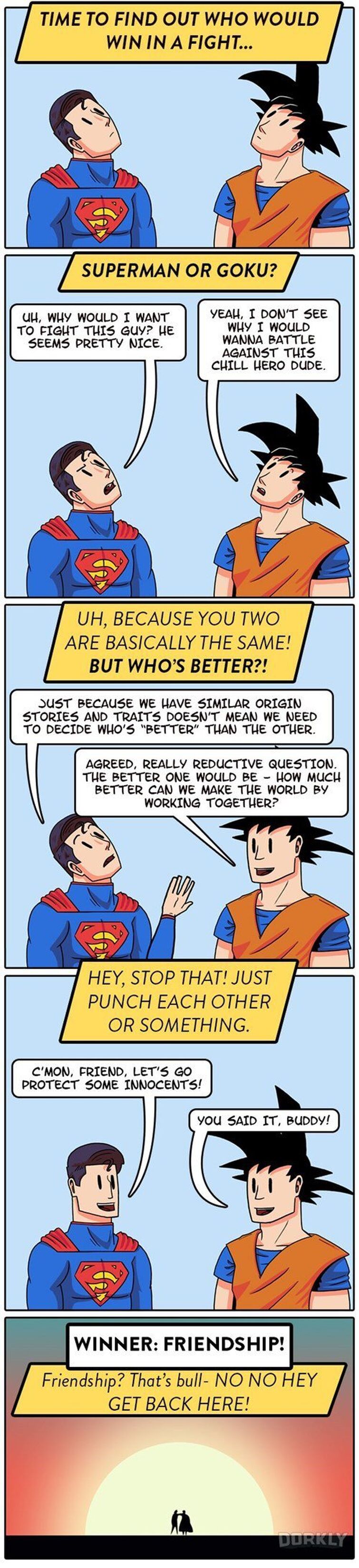 goku vs superman goku wins