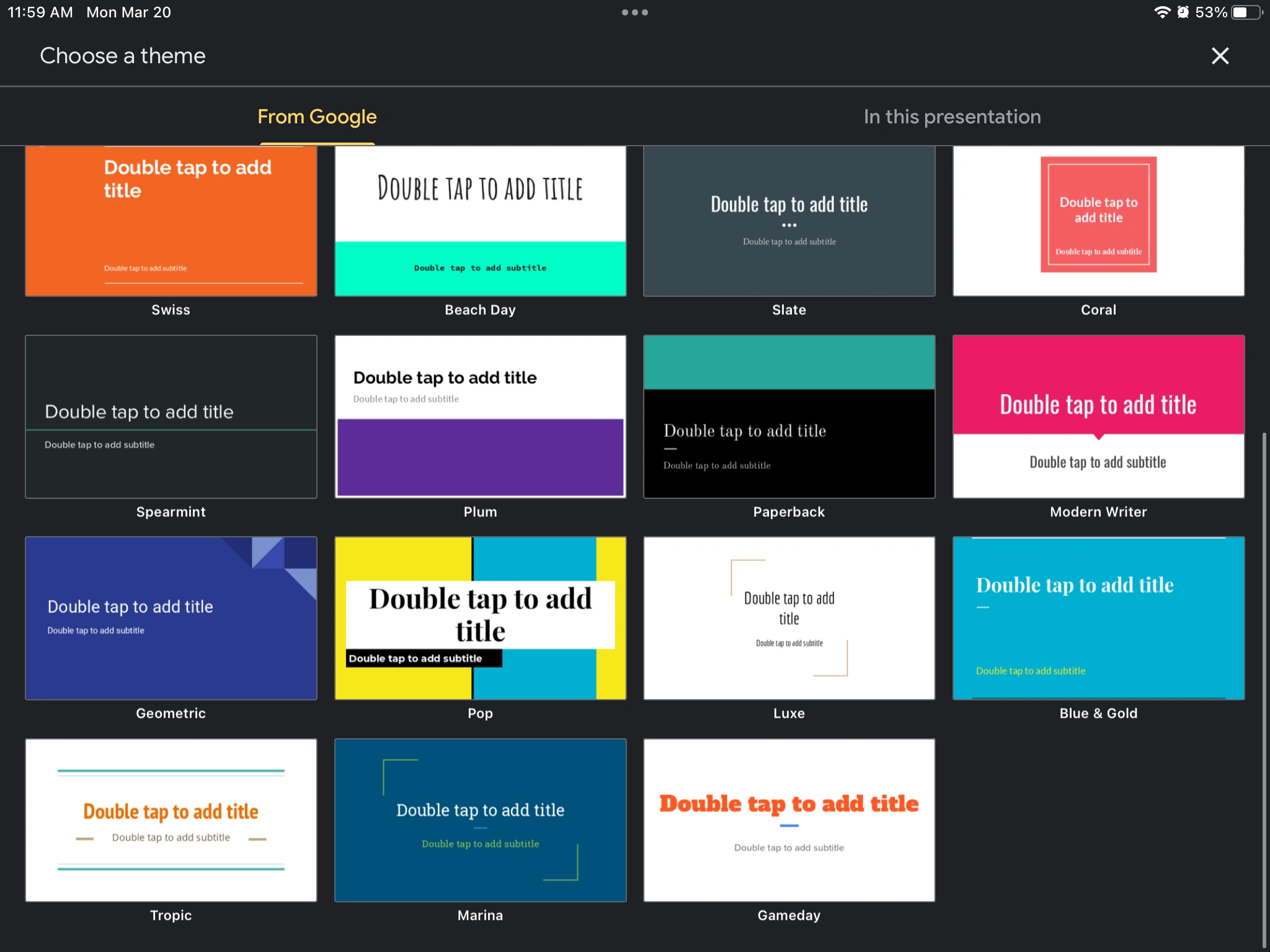 I’m making a Google slide presentation of Kirby lore, what theme fits