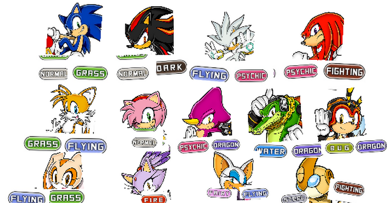 If sonic characters had Pokémon types : r/SonicTheHedgehog
