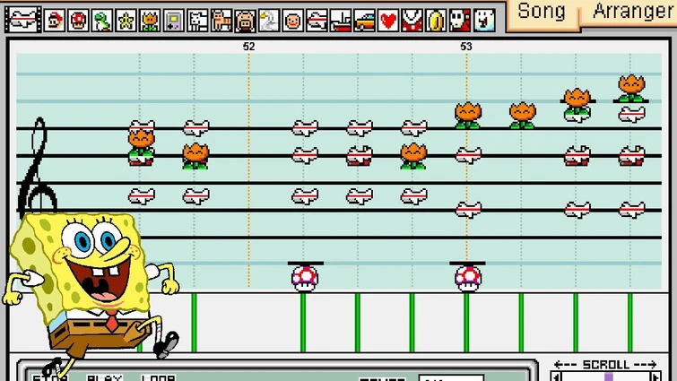 The Fool Who Ripped His Pants - SpongeBob SquarePants - Mario Paint