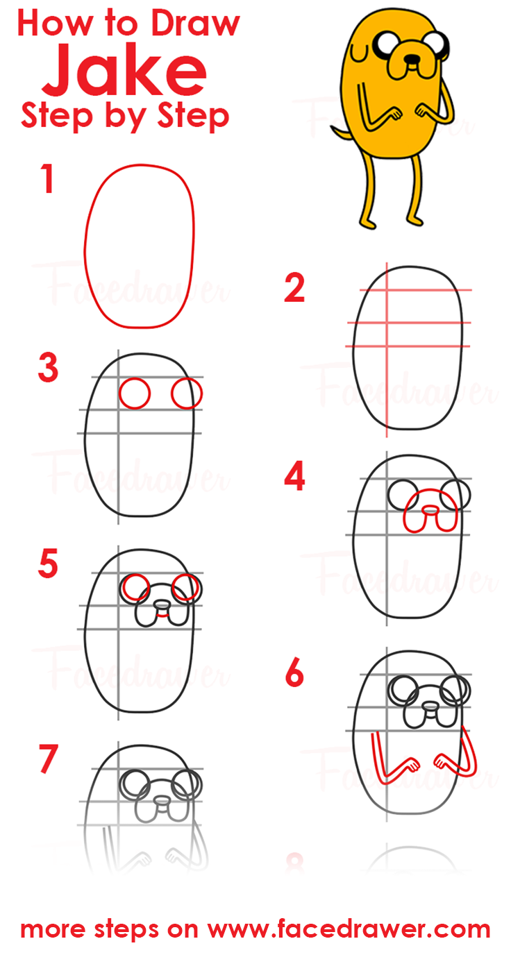 Как нарисовать джейка из время приключений