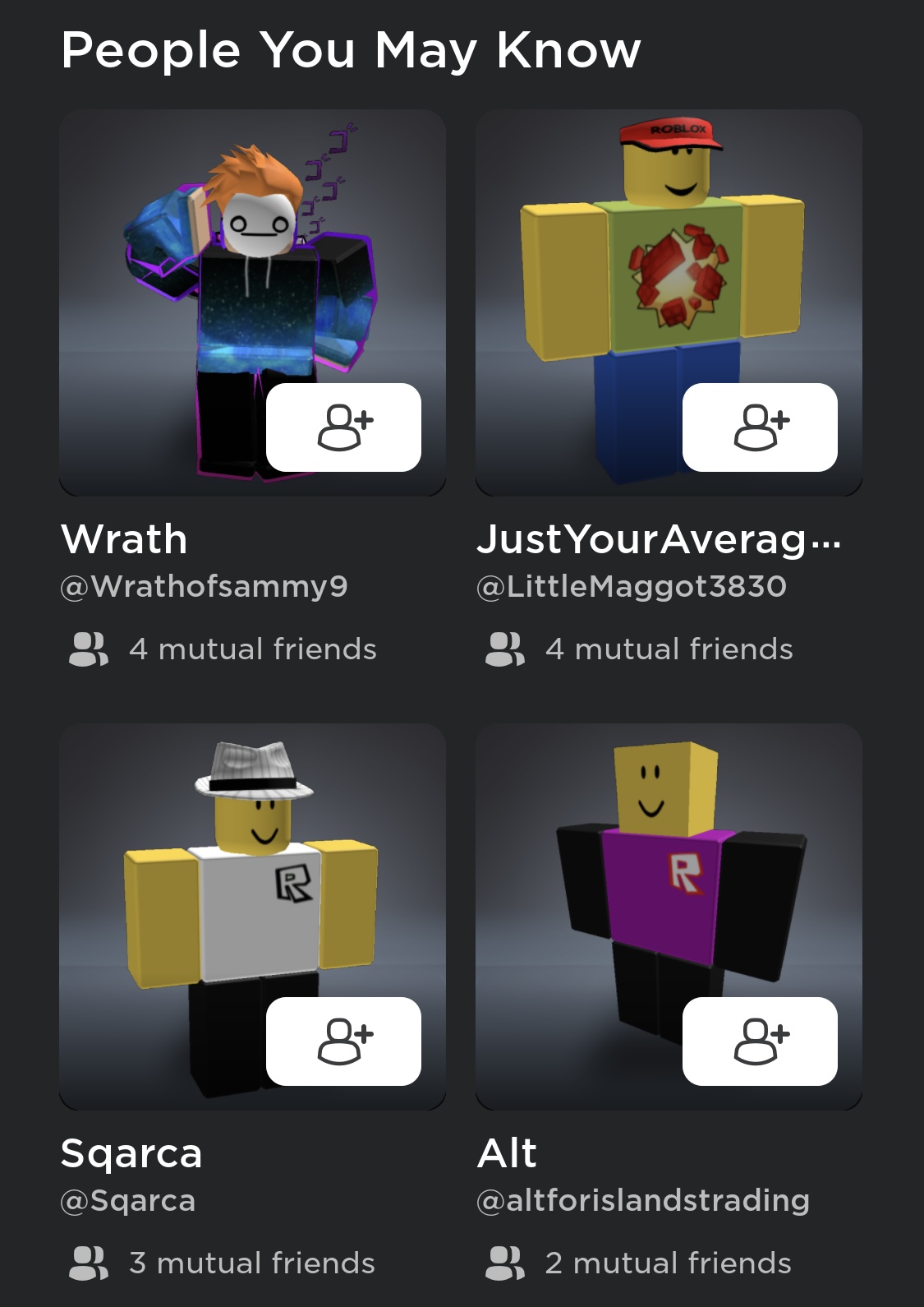 Roblox Mutual Friends