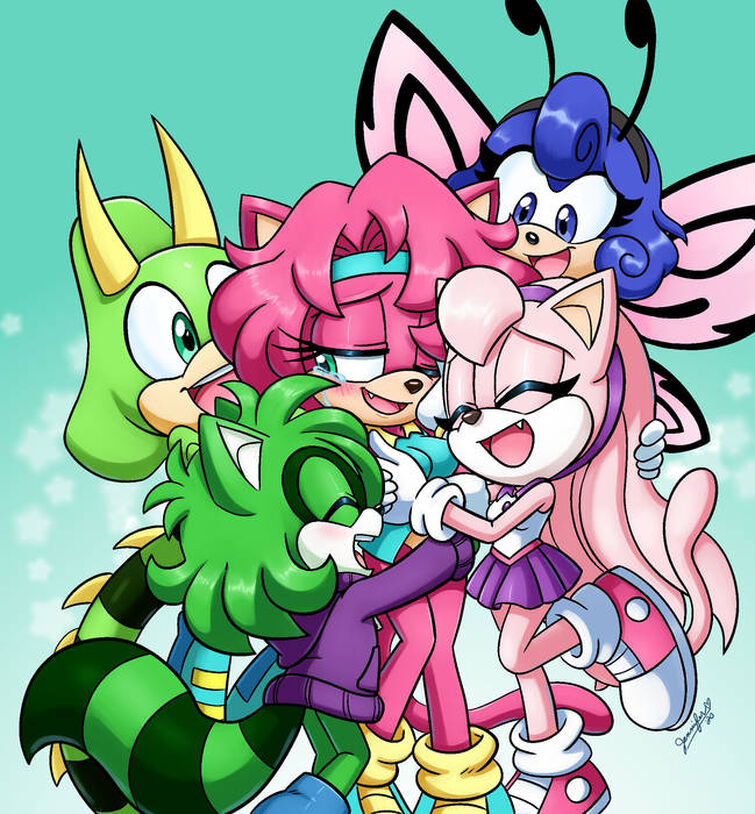 180695 - safe, artist:chibi-jen-hen, mighty the armadillo (sonic), canon x  oc, oc, oc:crystal the cat, armadillo, cat, feline, mammal, archie sonic  the hedgehog, sega, sonic the hedgehog (series), 2015, bandage, blue eyes