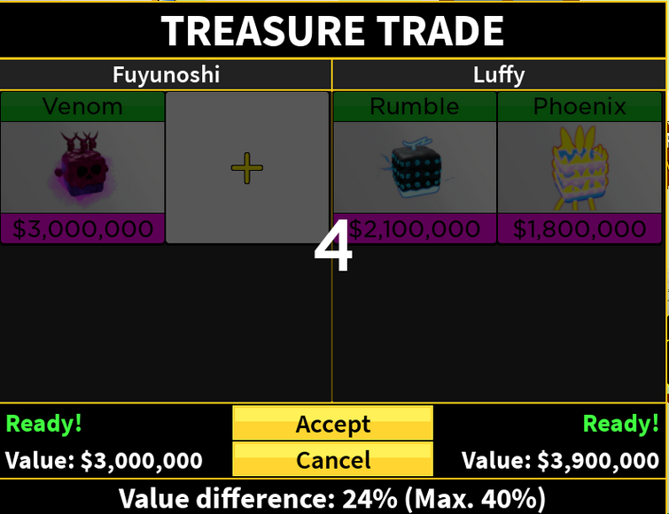 What do PEOPLE trade for a RUMBLE FRUIT in Blox Fruits? 
