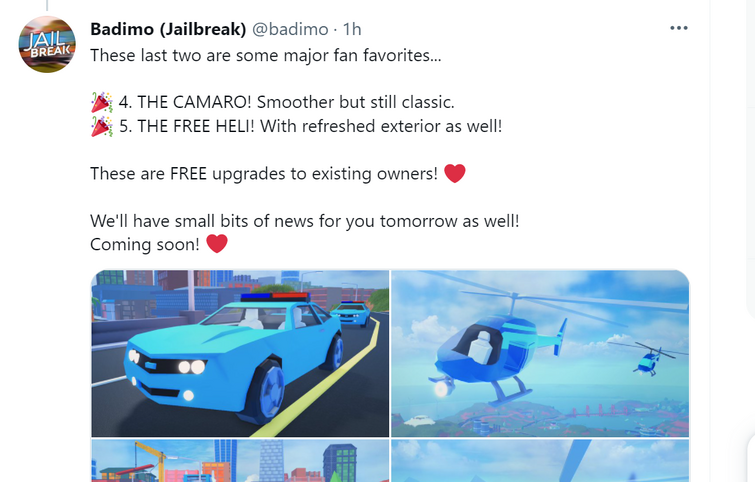 Badimo (Jailbreak) on X: 🔥 ITEM DROPPING is finally coming to