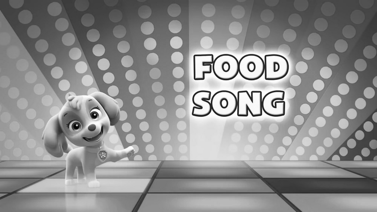 Food song title card in black and white style | Fandom