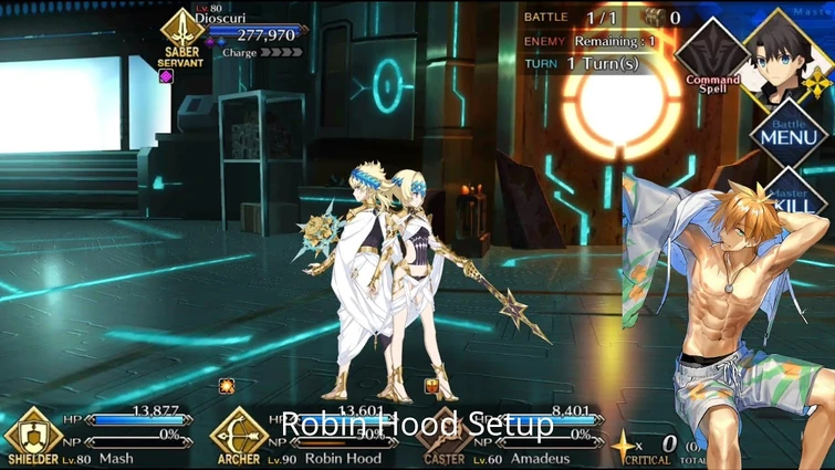 [FGO NA] Olympus Dioscuri Final Fight - Robin Hood Setup