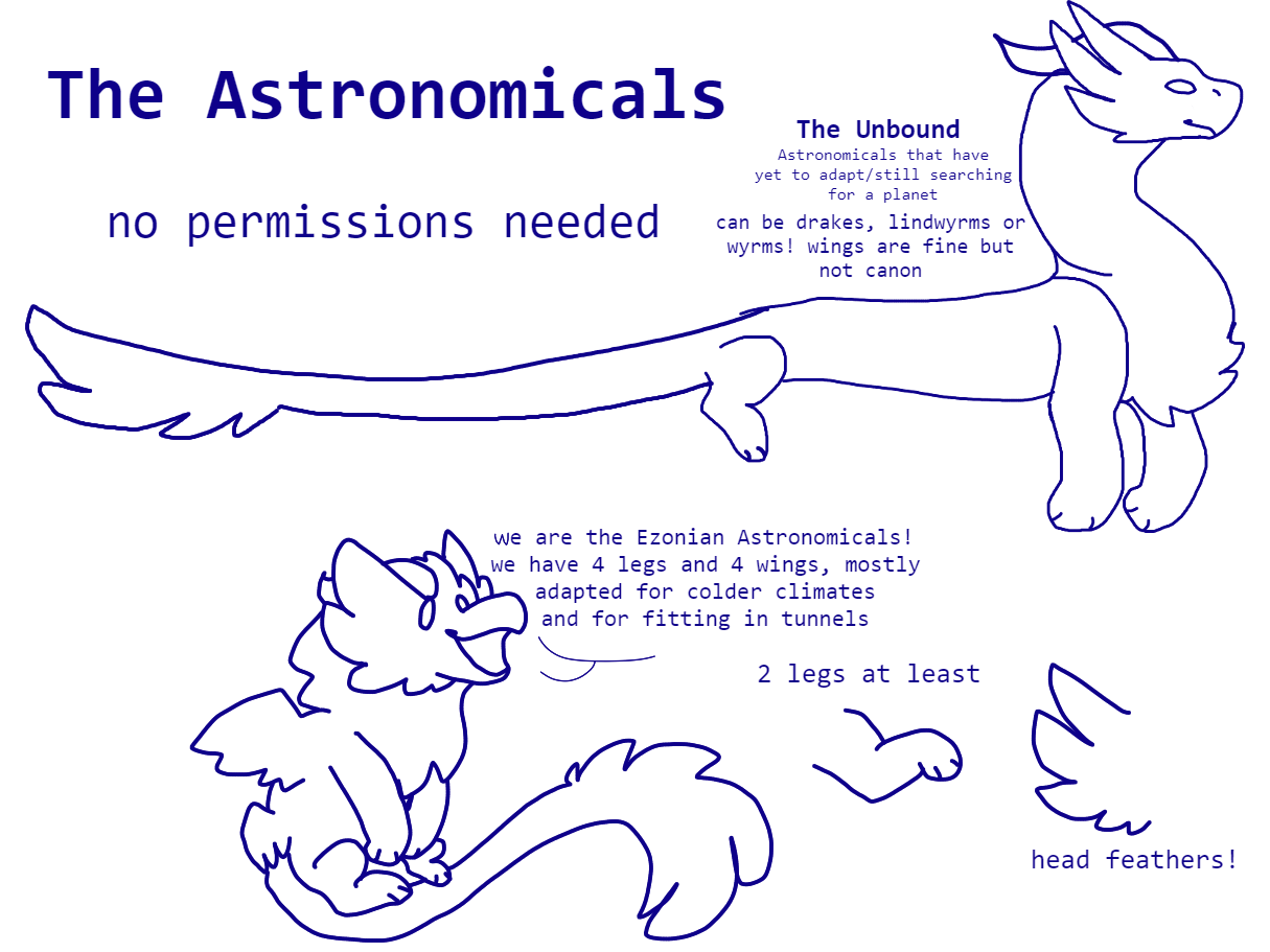 The Astronomicals The Space Farring Wyrms Sorta An Open Species Ig