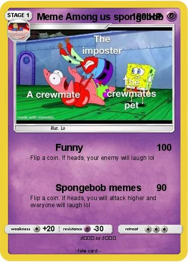 funny fake spongebob pokemon cards