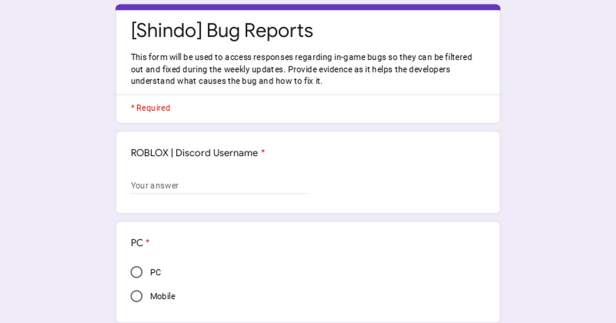 Shinobi life 2 trello bug reports right now 