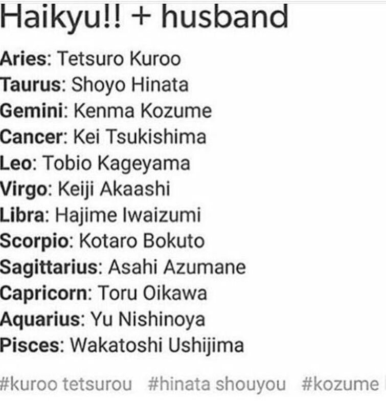 Which Haikyuu Character Are You Based On Your Zodiac Sign?