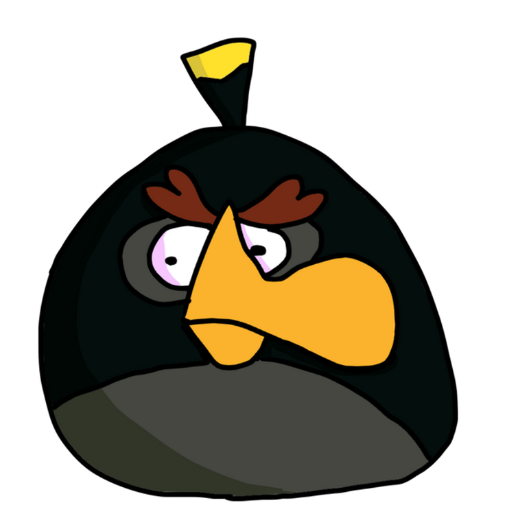 black angry bird face