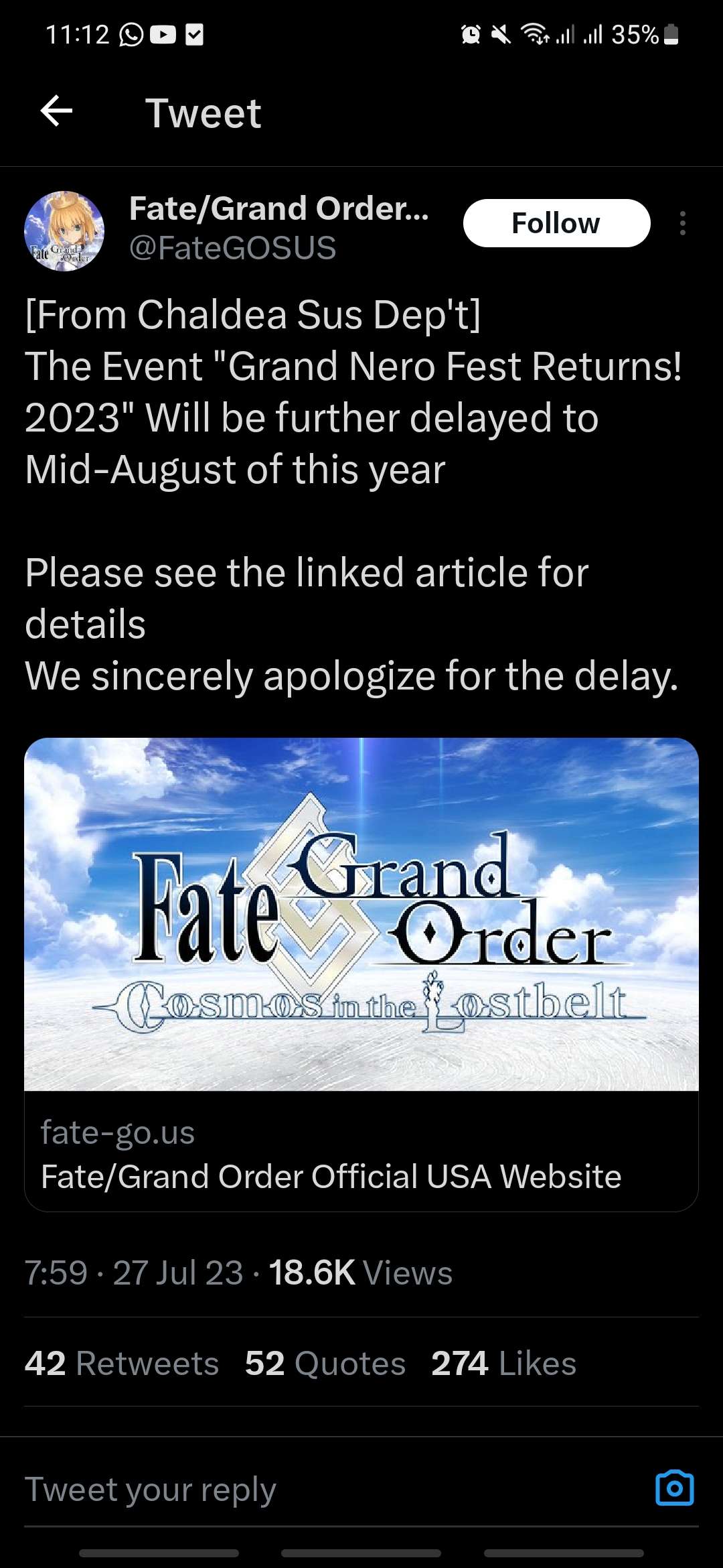 Fate/Grand Order Official USA Website