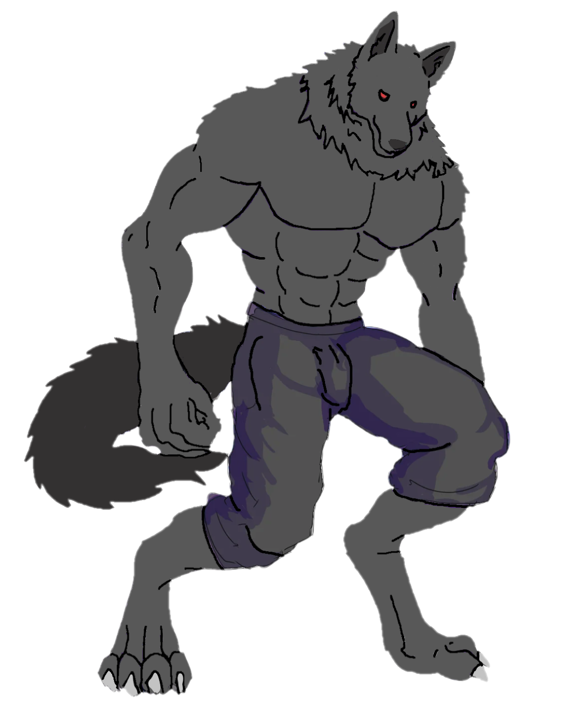 male wolf anthro pose